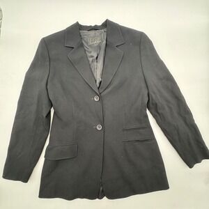 BOGNER Women Black 100% Virgin Wool Blazer Jacket US 10 Long